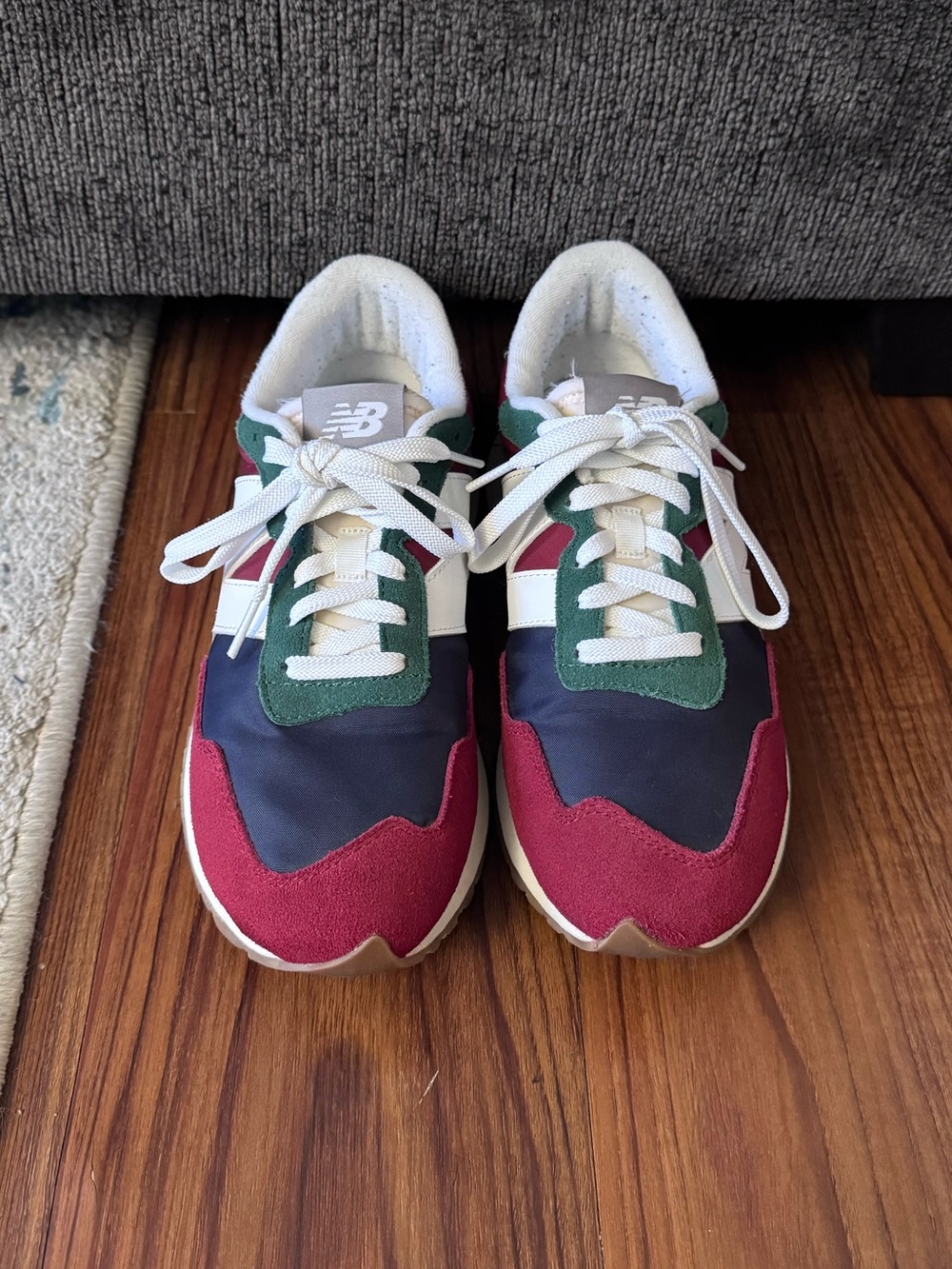 New Balance Men's Retro Runner Sneakers in Burgundy/Green/Navy